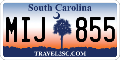 SC license plate MIJ855