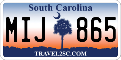 SC license plate MIJ865