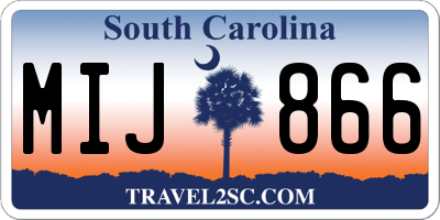 SC license plate MIJ866