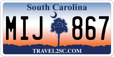 SC license plate MIJ867