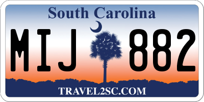 SC license plate MIJ882