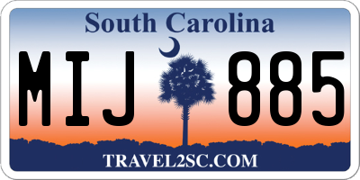 SC license plate MIJ885
