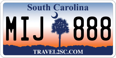 SC license plate MIJ888