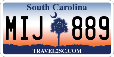 SC license plate MIJ889
