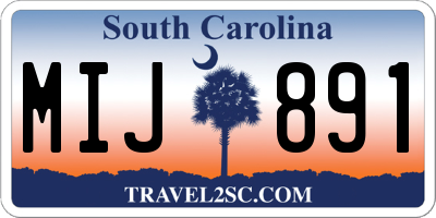 SC license plate MIJ891