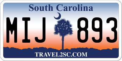 SC license plate MIJ893