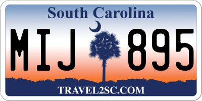 SC license plate MIJ895