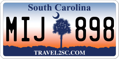 SC license plate MIJ898