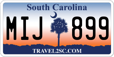 SC license plate MIJ899