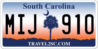 SC license plate MIJ910