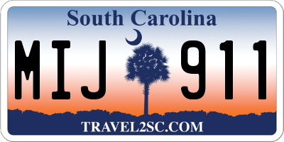 SC license plate MIJ911