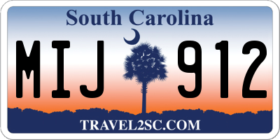SC license plate MIJ912