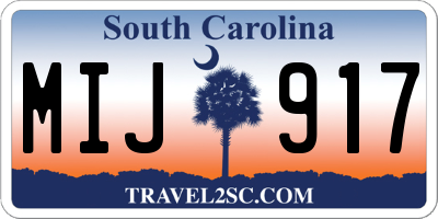 SC license plate MIJ917