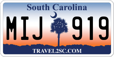 SC license plate MIJ919