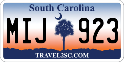 SC license plate MIJ923