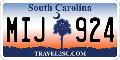 SC license plate MIJ924