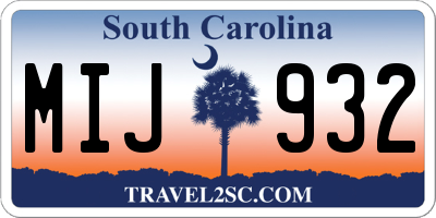 SC license plate MIJ932