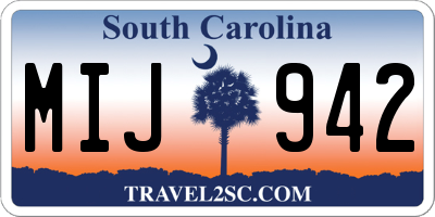 SC license plate MIJ942