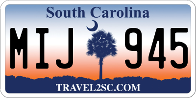 SC license plate MIJ945