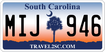 SC license plate MIJ946