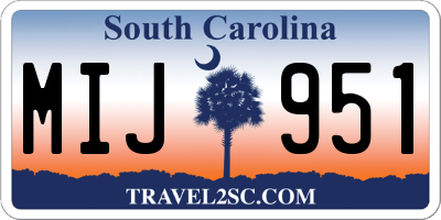 SC license plate MIJ951