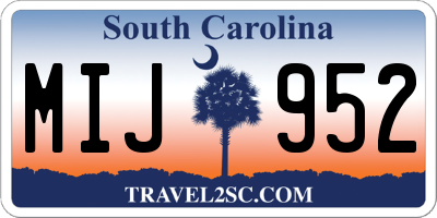 SC license plate MIJ952