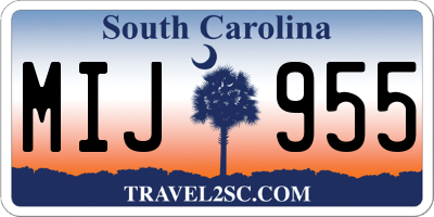 SC license plate MIJ955