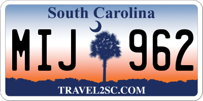SC license plate MIJ962