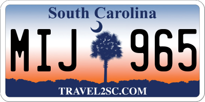 SC license plate MIJ965