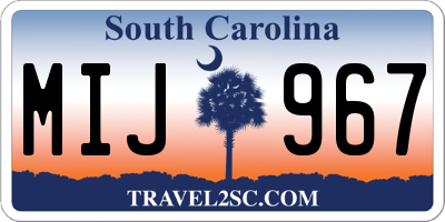 SC license plate MIJ967