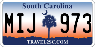SC license plate MIJ973