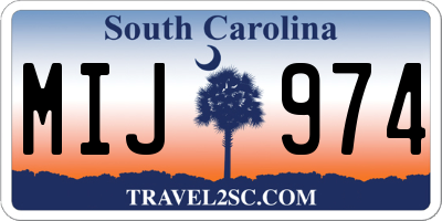 SC license plate MIJ974