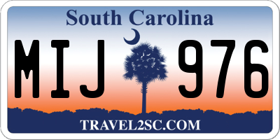 SC license plate MIJ976