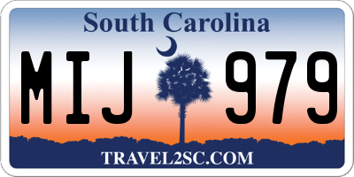 SC license plate MIJ979