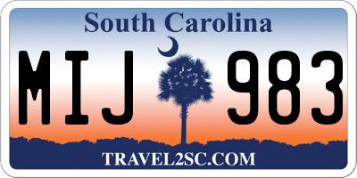 SC license plate MIJ983