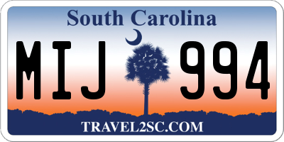 SC license plate MIJ994