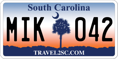 SC license plate MIK042