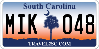 SC license plate MIK048