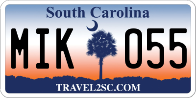 SC license plate MIK055