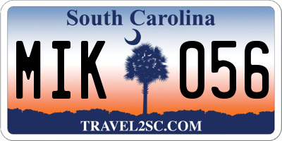 SC license plate MIK056