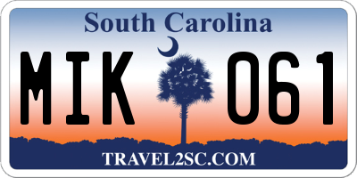 SC license plate MIK061