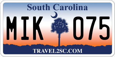 SC license plate MIK075