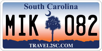 SC license plate MIK082