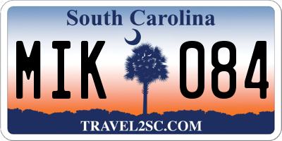 SC license plate MIK084