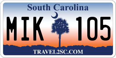 SC license plate MIK105