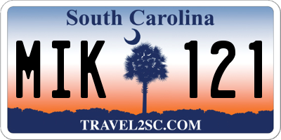 SC license plate MIK121