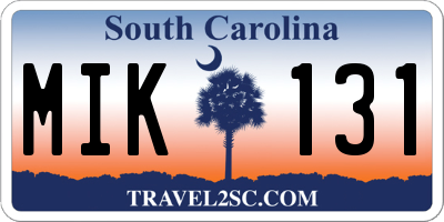SC license plate MIK131