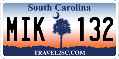 SC license plate MIK132