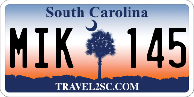 SC license plate MIK145
