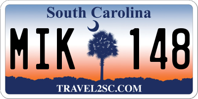 SC license plate MIK148